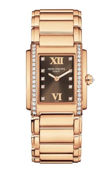 Replica Patek Philippe Twenty-4 Rose Gold Brown Dial Watch 4910/11R-010 Price